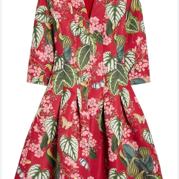 Oscar de la Renta
Ruby Mixed Botanical Split Neck Flare Dress - Picture 4 of 16